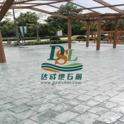 三水绿湖小石板压印地坪项目