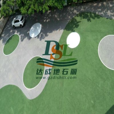 东莞东城波利压学校透水地坪完工