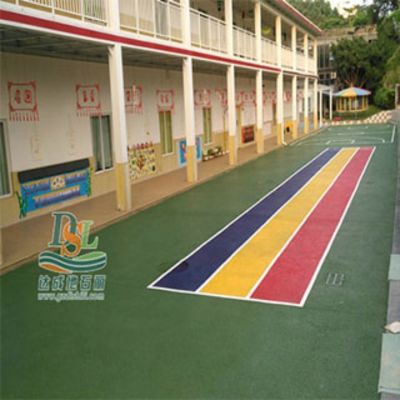 幼儿园室外地面材料铺装透水地坪案例